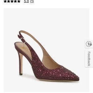 Sam Edelman Burgundy Rhinestone Slingback Heels